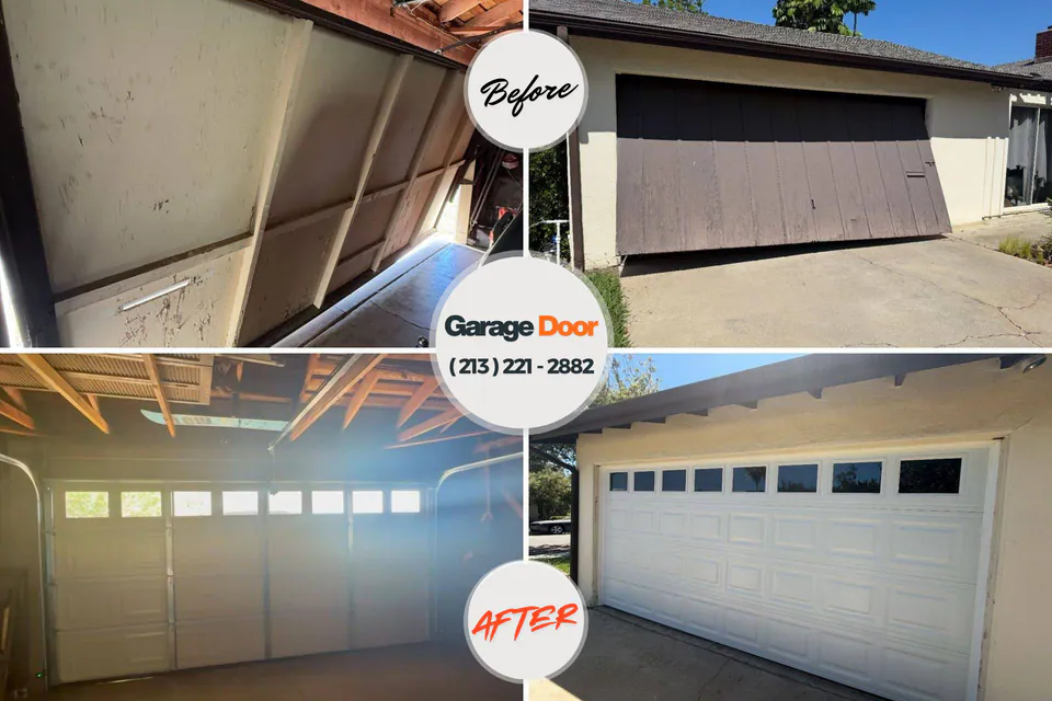 Before and after: garage door repair Tarrytown, NY